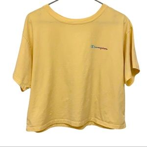 Yellow Cropped Champion T-Shirt